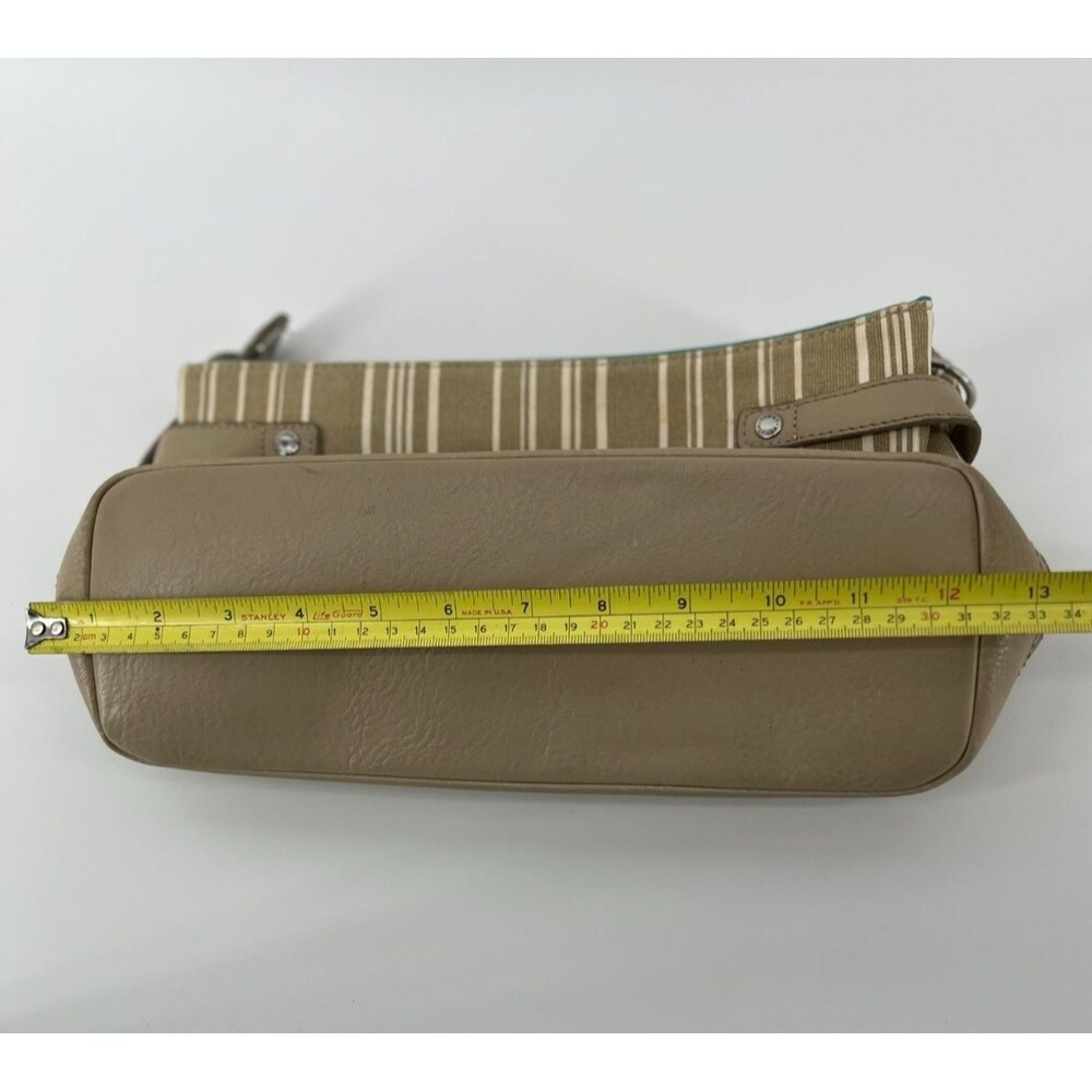 Tommy Hilfiger Striped Canvas Shoulder Bag Beige Coastal Preppy Boho - Picture 12 of 16